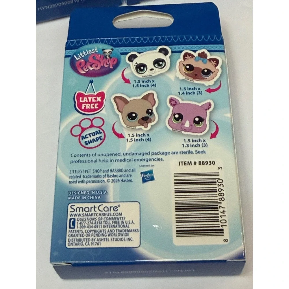 Littlest Pet Shop Shaped Bandages 3 Pack Smart Care Latex Free 14ct Each 88930
